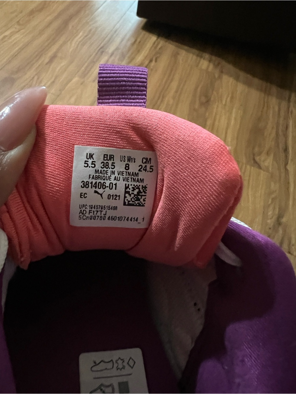 Puma Women's Neon Pink Purple Black Running Sneakers - Picture 3 of 3
